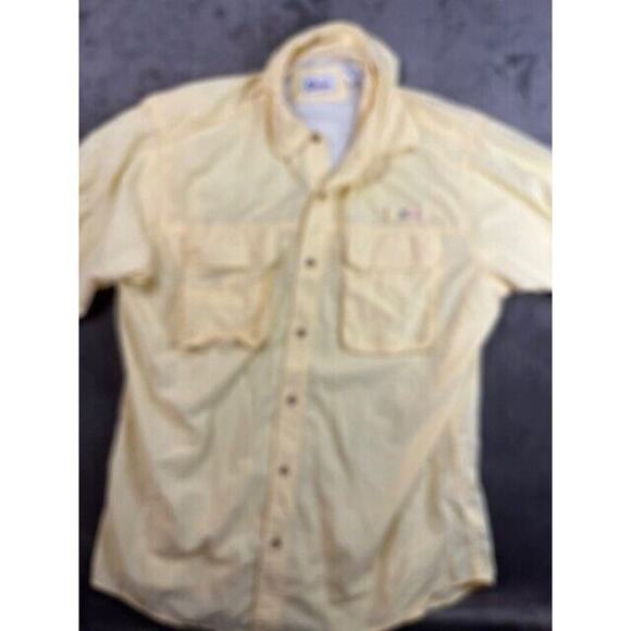 World Wide Sportsman Fishing Shirt Men’s Sz L Long Sleeve Button Up Yellow‎ - Picture 2 of 5